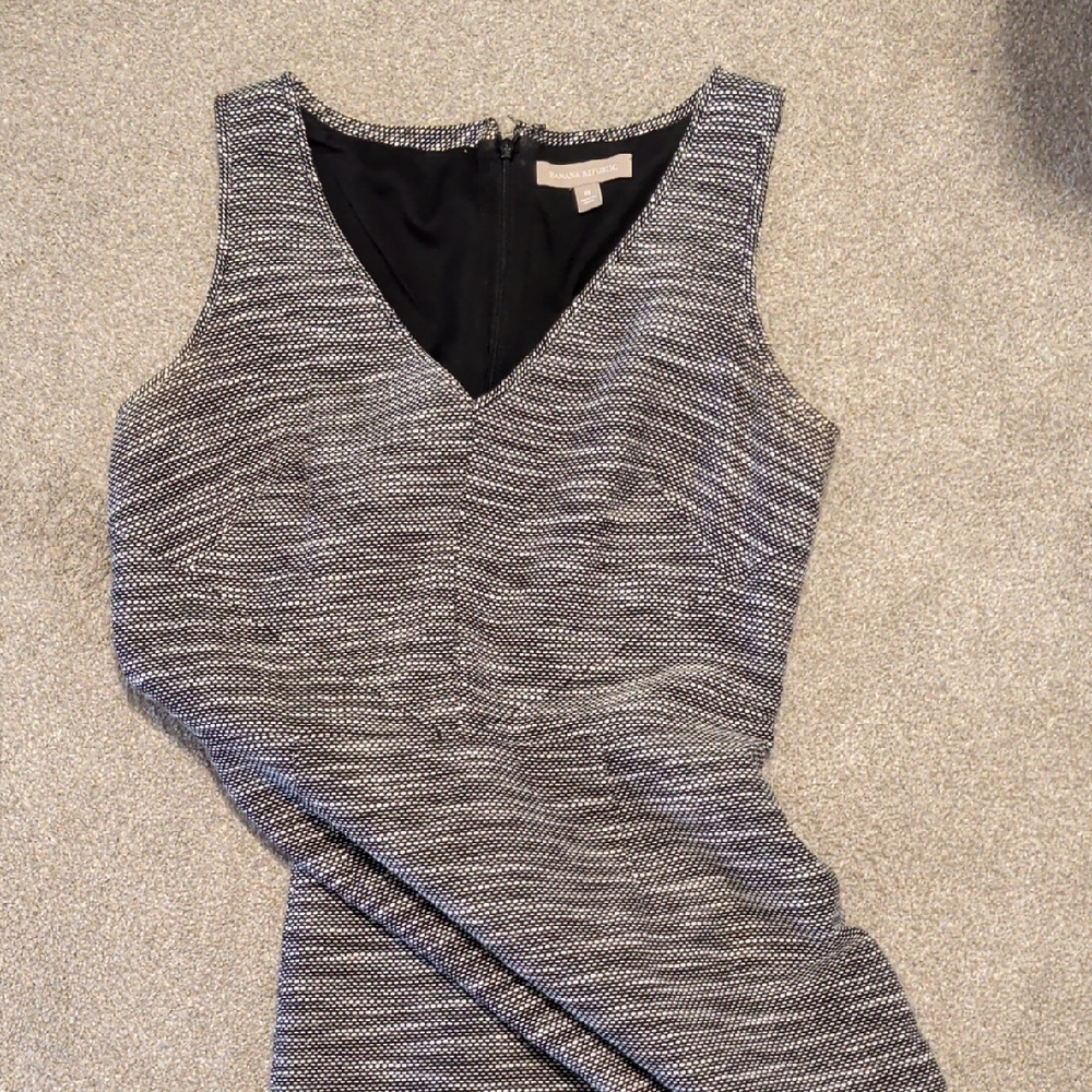 Banana Republic Black and White Textured Dress